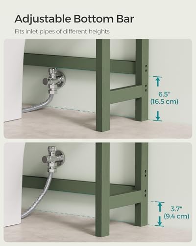 SONGMICS 3-Tier Bamboo Over The Toilet Storage, Adjustable Shelf, 66.9''H - Image 5