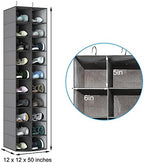 20 Section Hanging Shoe Organizer for Closet, Hanging Closet Organizer and Storage Space-Saving Foldable Clothes Shelf with Sturdy Hooks for Wardrobe, Dorm, Bedroom, Rv, Grey - Image 3