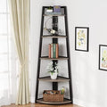 Tribesigns 70 inch Tall Corner Shelf, 5 Tier Industrial Corner Bookshelf Bookcase Industrial Corner Ladder Shelf Plant Stand for Living Room, Kitchen, Home Office (Grey) by Tribesigns