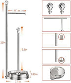 KASUNTO Toilet Paper Holder for Bathroom, Heavy Weighted Metal Free Standing Toilet Paper Holder Stand with Crystal Ball, Toilet Paper Roll Stand for Bathroom Accessories（Brushed Nickel） - Image 2