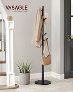 VASAGLE Solid Wood Coat Rack, Free Standing, 8 Hooks, 3 Height Options - Image 2