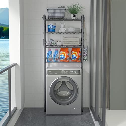 Hodonas Over The Toilet Storage Shelf, Gray, 26.97" x 9.84" x 67.32" - Image 6