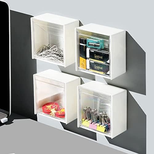 Wall-mounted Clamshell Storage Box, Clamshell Storage Box Mount Wall, Wall Mounted Cotton Swab Holder, Convenient Wall Mounted Clamshell Design Plastic Cotton Swab Storage Holder (8pcs) - Image 4