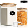 ComSaf Glass Storage Containers with Bamboo Lids 1.2/3.6 Qt 2 Pack by ComSaf