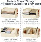 Hanging Closet Organizer Extra Large, Clothes Hanging Shelves for Closet with Divider, Collapsible Closet Storage System, Fabric Storage Bins for Home, Dorm, Rv, Sweaters, Handbags, Underwear, Sock - Image 5