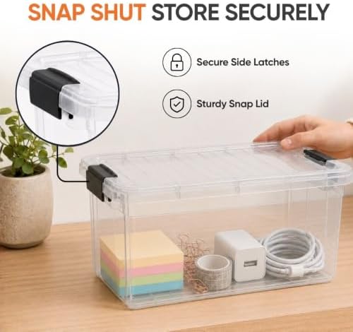 Superio 2.5 Quart Clear Plastic Storage Boxes with Lids, Stackable Organizer Containers, BPA-Free Storage Bins for Home, Office, School & Dorm, 12 Pack - Image 6