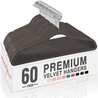 HOUSE DAY Taupe Velvet Hangers 60 Pack, Premium Non Slip Clothes Hanger by HOUSEDAY