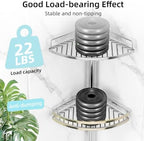 Corner Shower Caddy Tension Pole, Stable, No-Drill for Renters - Image 6