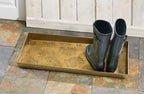HF by LT Spider Mums Pattern Metal Boot Tray, 30 x 13 inches, Antique Brass Finish - Image 2