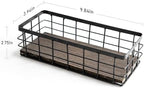 ROSE BLOOM Small Metal Wire Storage Basket, Decorative Wood Base Organizer Bins for Bathroom, Kitchen, Laundry Room, Pantry, Basket for Toilet Paper, Fruits, Spices (2 Pack) - Image 2