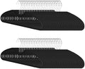 50 Pack Velvet Hangers, Short Neck Non Slip Slim Hangers with 360° Swivel Hook, Space Saving Clothes Hangers for Shirts, Dresses, Sweaters, Black by Unknown