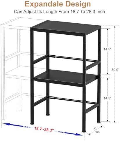 Expandable Metal Storage Shelves, Adjustable Kitchen Shelving Unit Rack - Image 2