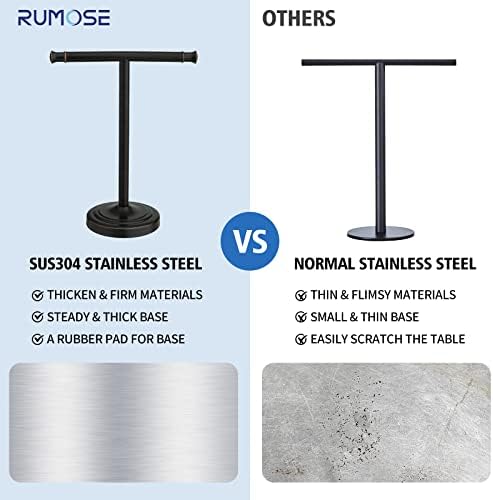 RUMOSE Oil Rubbed Bronze Hand Towel Holder Stand Countertop Towel Rack - Image 5