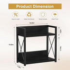 Giikin Kitchen Countertop Organizer, 2 Tier Coffee Bar Organizer, Black Spice Rack for Counter, Kitchen Counter Shelves, Particleboard,15.8" L x 7.9" W x 15.8" H (Black, L) - Image 3