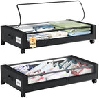 Somdot Under Bed Storage with Wheels, 2 Pack Under Bed Storage Containers by Somdot