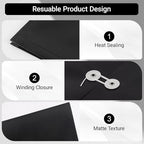 Plastic Expandable Envelopes Files Document Folders, for Letter A4 Size, with String Tie Closure - 1-1/4 Inch Expansion - for School Office & Home (Black, Horizontal) - Image 5