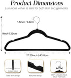 HOUSE DAY Black Velvet Hangers 50 Pack, Non Slip Clothes Hangers 17.25 inch - Image 6