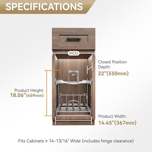 2-Tier Pots and Pans Organizer Under Cabinet Kitchen 15" W *22" D - Image 5