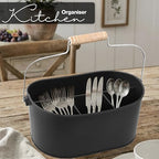Alpha Living Home 4 Compartment Metal Flatware Caddy Silverware & Condiment Holder Cutlery Organizer Flatware Organizer - Perfect for Kitchen, Dining, and Picnics (Black) - Image 5