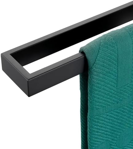 KOKOSIRI Towel Bar Matte Black Bath Towel Holder 20-Inch Kitchen Rack Stainless Steel for Bathroom Hardware Wall Mounted, 1 Pack B4008BK-L20 by KOKOSIRI
