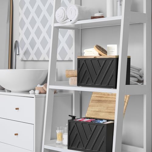 Jorkol 2 PCS White Tampon Holder for Bathroom Decor, Feminine Product Organizer with Lid, Shark Week Tampon Storage, Wood Pad and Tampon Organizer for Toilet Organizer, Bathroom Accessories Box - Image 3