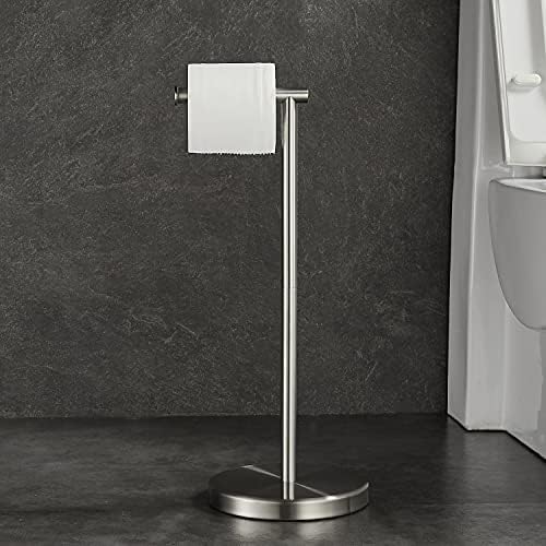 Toilet Paper Holder Stand SUS304 Stainless Steel Freestanding Toilet Wipes Dispenser Modern Bathroom Storage Floor Free Standing Toilet Tissue Roll Holder, Brushed Nickel Finish - Image 6