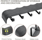 Coat Rack Wall Mount with Shelf Entryway Shelf Modern Key Holder Hanger Wall Shelves with Hidden Hooks for Hanging Towels Coats Hats Bags for Hallway Bathroom Bedroom(Wavy Black, 8 Hooks) - Image 5