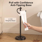 FORIOUS Toilet Paper Holder Stand, Vintage Freestanding Tissue Roll Holder - Image 2