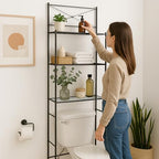 Zenna Home Over the Toilet Storage Shelf Space Saver, Behind Toilet Bathroom Organizer and Storage, Metal Bathroom Organizer with 3 Shelves, Black - Image 2