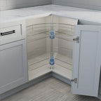 Dowell Base Cabinet Kidney Shape Dia.32 270° Lazy Susan, 2 Shelves, Kitchen Base Corner Cabinet Organizer (Chrome 4001 270 32) - Image 4