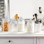 Geiserailie 4 Pcs Clear Plastic Medical Jars with Lids Storage Containers - Image 6