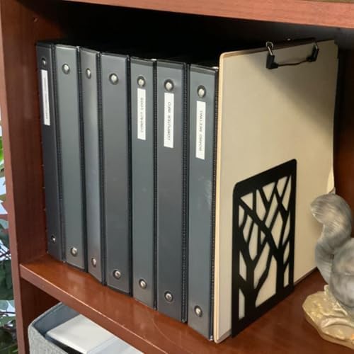 HAKZEON 16 Pack 8 Pairs 4.7 x 3.4 x 7 Inches Book Ends, Metal Bookends with Non-Slip Pads, Black Book Ends for Shelves, Decorative Bookends Supports - Image 5