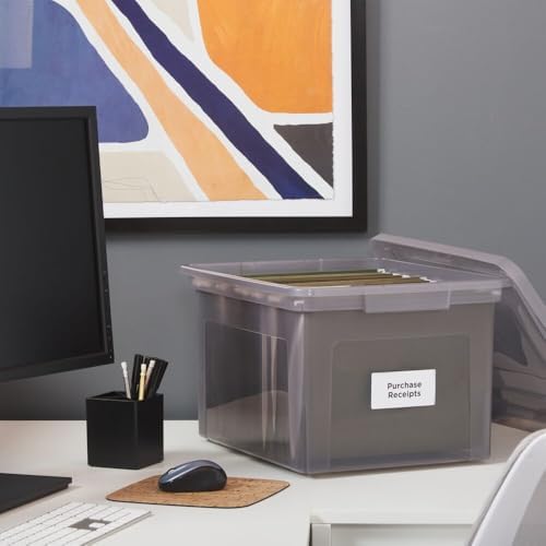 STAPLES Plastic File Box with Snap Lid, Letter/Legal, Frost Gray, 2-Pk - Image 7