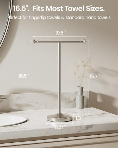 Freestanding Towel Holder Countertop, 16inch T-Shape Towel Rack - Image 4