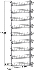 SWOMMOLY Wall Mount Spice Rack Organizer, 9-Tier Adjustable Dual-Use Shelf - Image 3