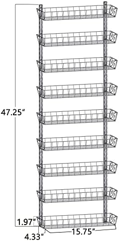 SWOMMOLY Wall Mount Spice Rack Organizer, 9-Tier Adjustable Dual-Use Shelf - Image 3