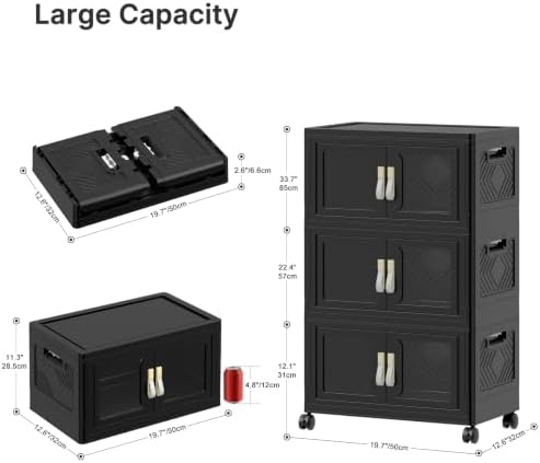 UAMFURI Stackable Storage Bins with Lids, 144QT Extra Large Storage Cabinet - Image 2