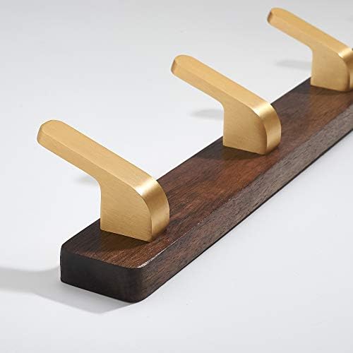 Wall Mounted Coat Rack, Metal Wood with 4 Hooks - Image 2