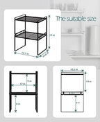 Shantton Cabinet Shelf Organizer, Pantry Shelf Rack, Black 13.1x10.6x9.5 - Image 3