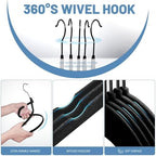 HOUSE DAY Black Velvet Hangers 60 Pack, Non Slip Felt Hanger, Slim Velvet Clothes Hangers for Suits, Shirt, Heavy Duty Coat Hanger for Closet - Image 5