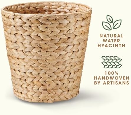 84ECO 2-Pack 3 Gallon Wicker Trash Cans for Bathroom, Bedroom, Office - Rattan Trash Can - Decorative Waste Basket - Image 4