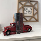 Decorative Book Ends Vintage Bookends: Metal Truck Book Stopper for Heavy Books - Farmhouse Decor for Shelf Table Coffee Bar Office Home - Gift for Adults Men Teen (Vintage Red) - Image 7