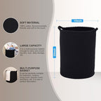 58L Woven Laundry Basket,Cotton Tall Laundry Hamper for Blankets,Clothes,Pillows,Toys,Shoes Large Laundry Bin Black - Image 3