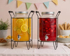 2 PACK-2 GALLON Drink Dispensers for Parties, Drink Dispensers for Parties, Original Mason Beverage Dispensers with Stand, Glass Water Jug Dispenser, 100% Leakproof Spigot - Image 2