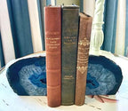 AMOYSTONE Blue Agate Bookends Heavy Stone Book Ends for Shelves Decor - Image 4