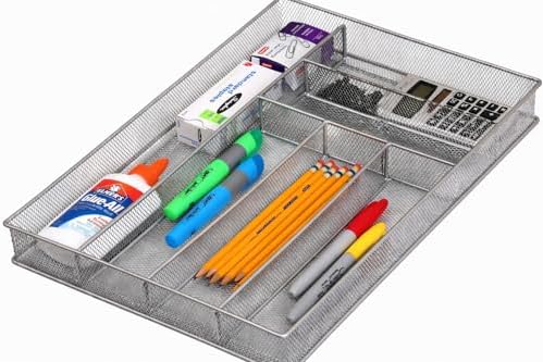 YBM Home Stainless Steel Silverware Tray Organizer for Kitchen Utensils, In-Drawer Cutlery Tray Mesh Utensil Drawer Organizer with 6 Compartments for Kitchen and Office - Image 3