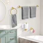 Classic Bathroom Hardware Accessories Set 4 Piece Brushed Gold - Image 7