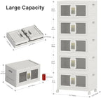 UAMFURI Stackable Storage Bins with Lids, Clear Doors, Large Storage Cabinet Foldable Collapsible Closet Organizers for Bedroom Dorm Office (5, White, 48, Quarts) - Image 2
