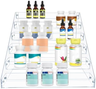 PMMASTO Clear Acrylic Spice Rack for Countertops- 6 Tier - Image 5