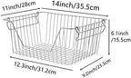 Stackable Wire Metal Baskets Fruit Vegetable Organization Pantry Cabinet Metal Bin Large Basket Shelves Storage for Kitchen Freezer, Set of 2 - Image 2
